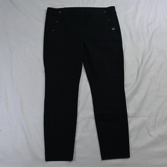 LOFT 10 Black Sailor Skinny‎ Stretch Brushed Womens Dress Pants - Picture 1 of 7